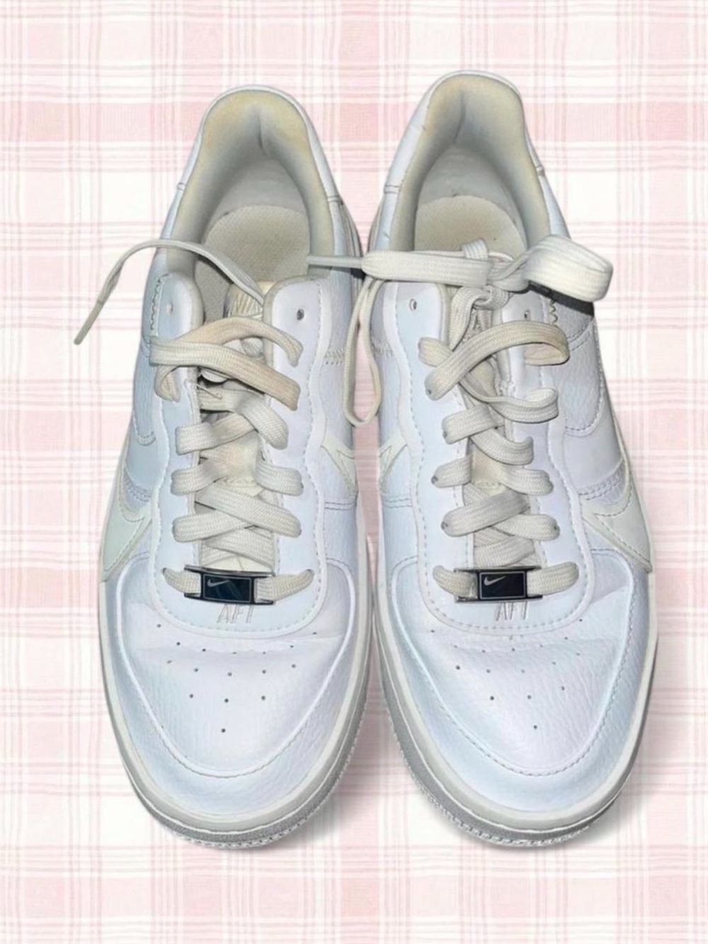 White Leather Women's Sneakers - Nike Air Force P.L.A.T.F.O.R.M